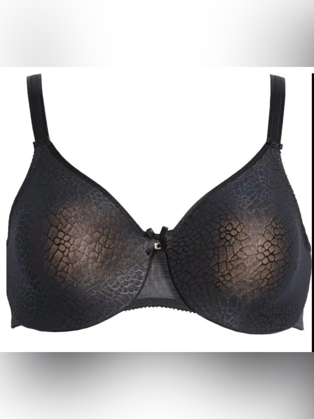 Chantelle Magnifique Minimizer Bra 40DD Black Seamless Lace Underwire Luxury